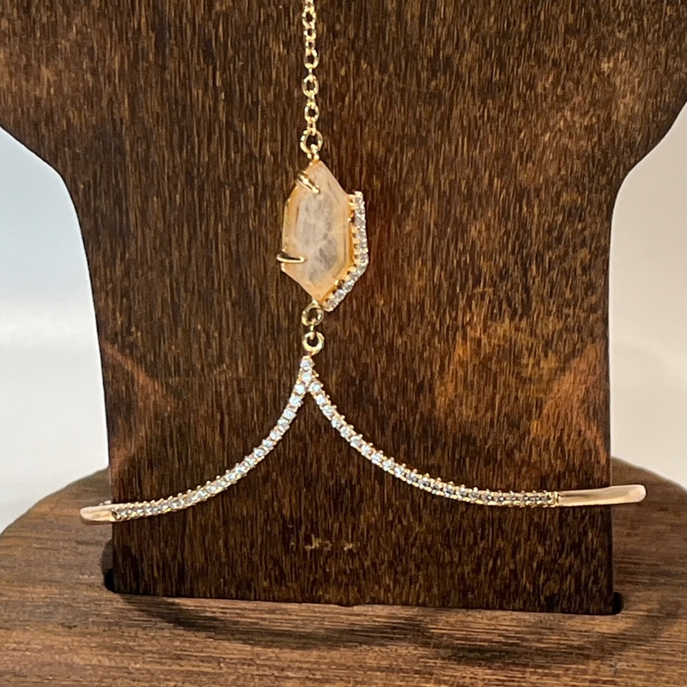 Hand Chain  Bracelet with Crystal Accent - Picture 4 of 8